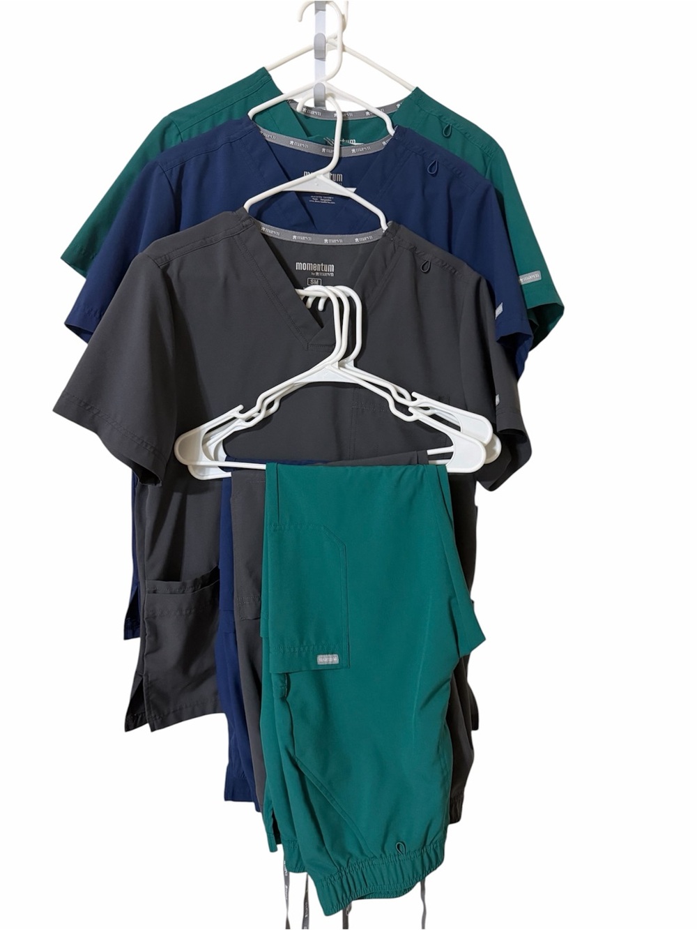 Momentum by Butter-Soft Scrub Tops & Pants - Green, Navy, Charcoal